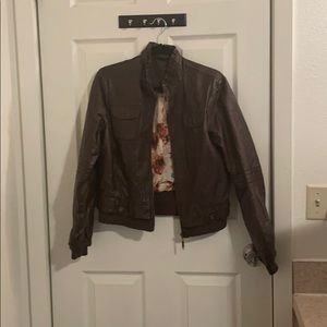 Brown leather jacket